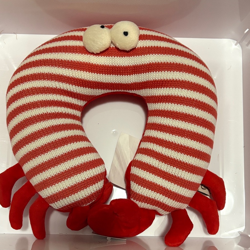 Kids Striped Red Crab Travel Pillow